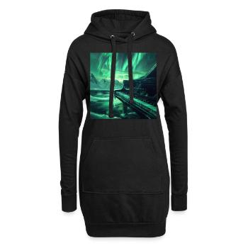 Klavier - Hoodie-Kleid - Schwarz - Vorne