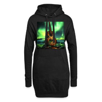Ukulele - Hoodie-Kleid - Schwarz - Vorne