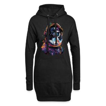 Border Collie - Hoodie-Kleid - Schwarz - Vorne