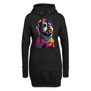 Zwergschnauzer - Hoodie-Kleid - Schwarz - Vorne