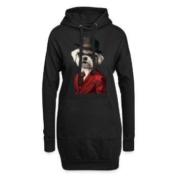Maltesisch - Hoodie-Kleid - Schwarz - Vorne