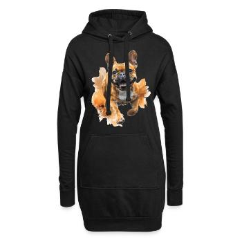 Bulldogge - Hoodie-Kleid - Schwarz - Vorne