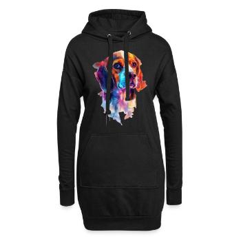 Beagle - Hoodie-Kleid - Schwarz - Vorne