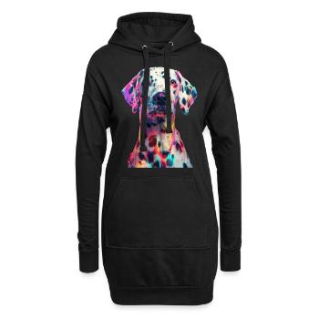 Dalmatiner - Hoodie-Kleid - Schwarz - Vorne