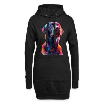 Labrador Retriever - Hoodie-Kleid - Schwarz - Vorne