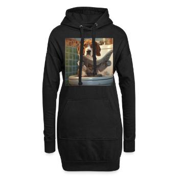 Beagle - Hoodie-Kleid - Schwarz - Vorne