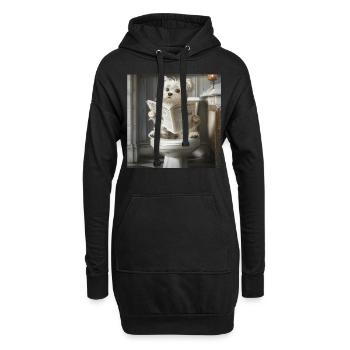 Maltesisch - Hoodie-Kleid - Schwarz - Vorne