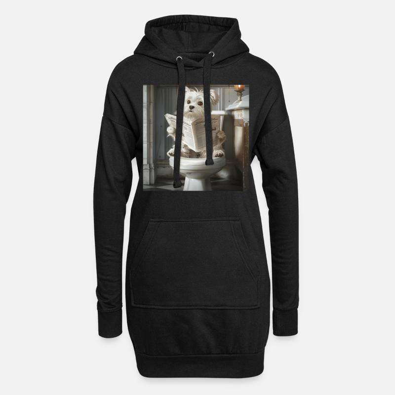 Maltesisch - Hoodie-Kleid - Schwarz