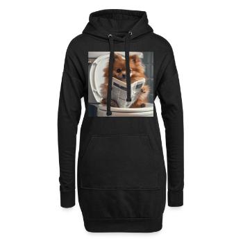Zwergspitz - Hoodie-Kleid - Schwarz - Vorne