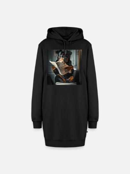 Rottweiler - Hoodie-Kleid - Schwarz