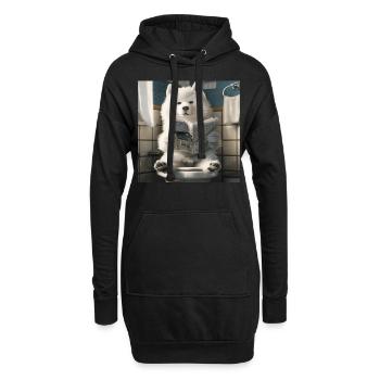 Samojede - Hoodie-Kleid - Schwarz - Vorne