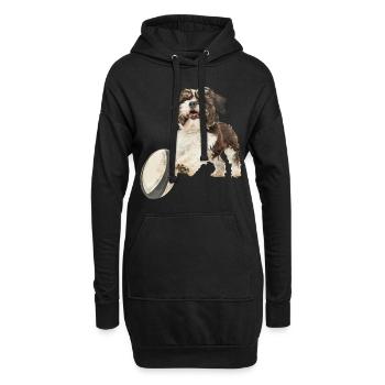 Shih Tzu - Hoodie-Kleid - Schwarz - Vorne