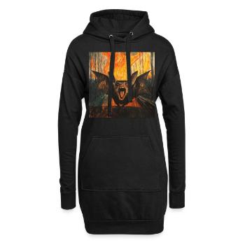 Schläger - Hoodie-Kleid - Schwarz - Vorne