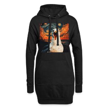 Möwe - Hoodie-Kleid - Schwarz - Vorne