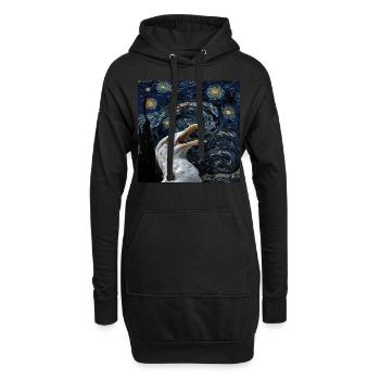 Möwe - Hoodie-Kleid - Schwarz - Vorne