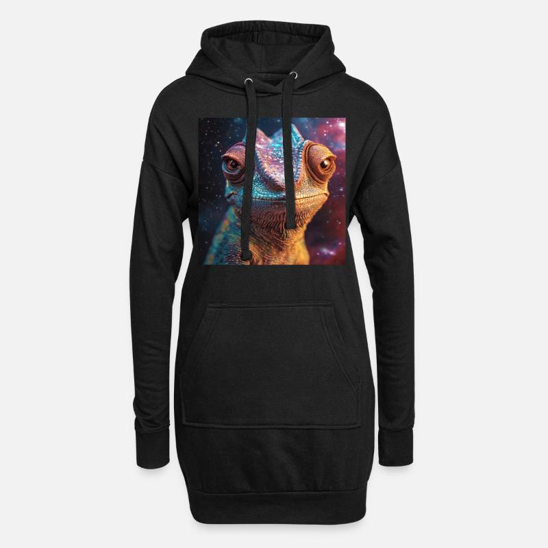 Chamäleon - Hoodie-Kleid - Schwarz