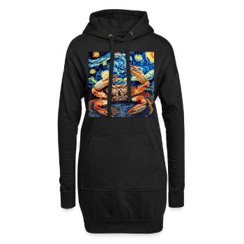 Krabbe - Hoodie-Kleid - Schwarz - Vorne