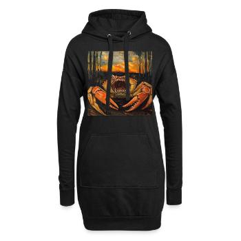 Krabbe - Hoodie-Kleid - Schwarz - Vorne