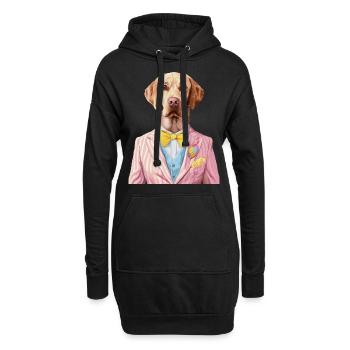 Labrador Retriever - Hoodie-Kleid - Schwarz - Vorne