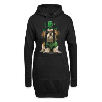 Shih Tzu - Hoodie-Kleid - Schwarz - Vorne