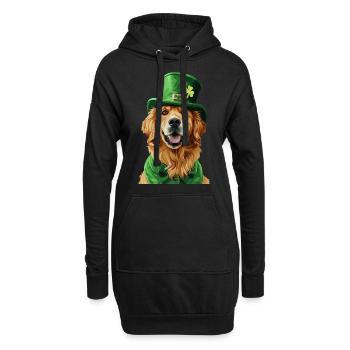 Golden Retriever - Hoodie-Kleid - Schwarz - Vorne
