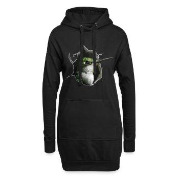 Kolibri - Hoodie-Kleid - Schwarz - Vorne