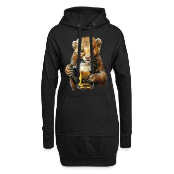 Wiesel Bier - Hoodie-Kleid - Schwarz - Vorne
