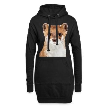 Hermelin - Hoodie-Kleid - Schwarz - Vorne