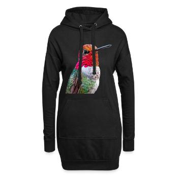 Kolibri - Hoodie-Kleid - Schwarz - Vorne