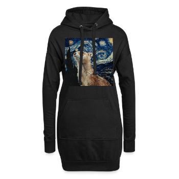 Hermelin - Hoodie-Kleid - Schwarz - Vorne