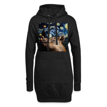 Warzenschwein - Hoodie-Kleid - Schwarz - Vorne