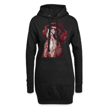 Hermelin - Hoodie-Kleid - Schwarz - Vorne