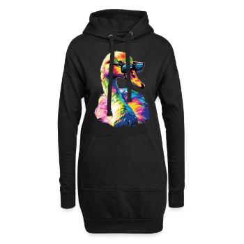 Schwan - Hoodie-Kleid - Schwarz - Vorne