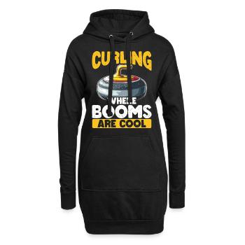 Eisstockschießen Curling Curler Stockschießen - Hoodie-Kleid - Schwarz - Vorne