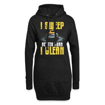 Eisstockschießen Curling Curler Stockschießen - Hoodie-Kleid - Schwarz - Vorne