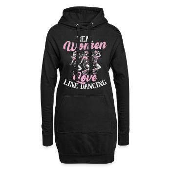 Line Dance Country Musik Cowboy Linedance - Hoodie-Kleid - Schwarz - Vorne