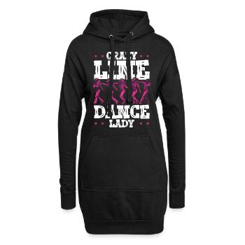 Line Dance Country Musik Cowboy Linedance - Hoodie-Kleid - Schwarz - Vorne
