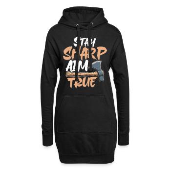 Axt Werfen Axt Werfer Axe Throwing - Hoodie-Kleid - Schwarz - Vorne