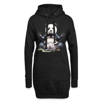 Panda - Hoodie-Kleid - Schwarz - Vorne