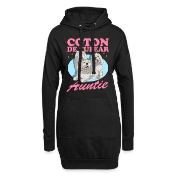 Coton de Tuléar Tante Chien Lover Cadeau - Sweat-shirt à capuche long Femme - noir - Devant