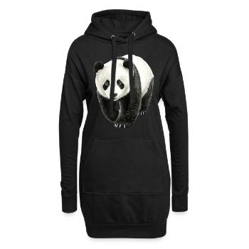 Panda - Hoodie-Kleid - Schwarz - Vorne