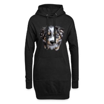 Australischer Schäferhund - Hoodie-Kleid - Schwarz - Vorne
