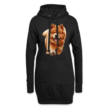 Chow-Chow - Hoodie-Kleid - Schwarz - Vorne