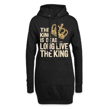The King is Dead long live the King Zitat Sprüche - Hoodie-Kleid - Schwarz - Vorne