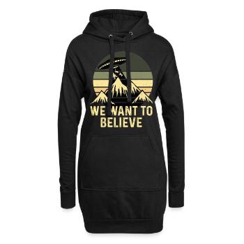 UFO-Bigfoot Nessie Einhorn - Hoodie-Kleid - Schwarz - Vorne