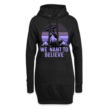 UFO-Bigfoot Nessie Einhorn - Hoodie-Kleid - Schwarz - Vorne