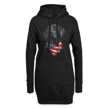 Vizsla - Hoodie-Kleid - Schwarz - Vorne