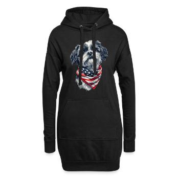 Shih Tzu - Hoodie-Kleid - Schwarz - Vorne