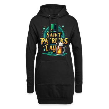 Saint Patrick`s Day Beer - Hoodie-Kleid - Schwarz - Vorne