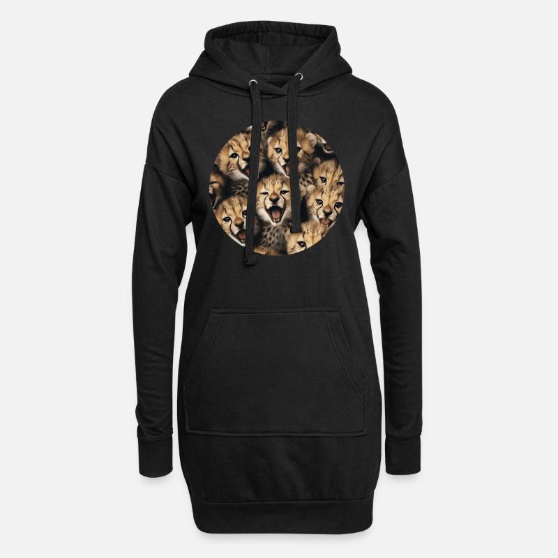Gepard - Hoodie-Kleid - Schwarz